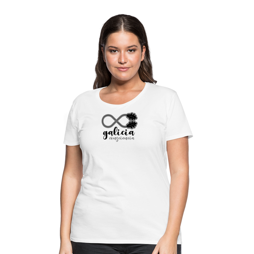 Camiseta Básica 150 Blanca (Mujer) - Consciencia Galicia Black&Grey - white