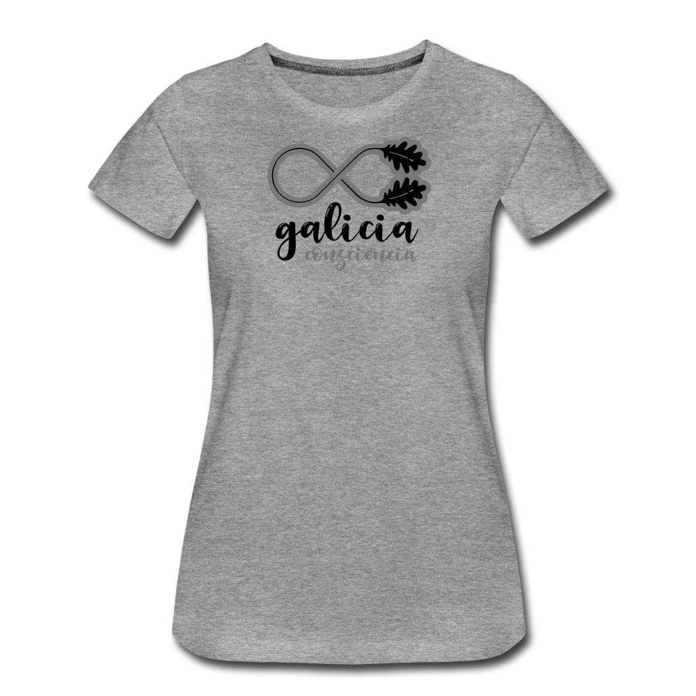 Camiseta Básica 150 Gris (Mujer) - Consciencia Galicia Black&Grey - heather grey