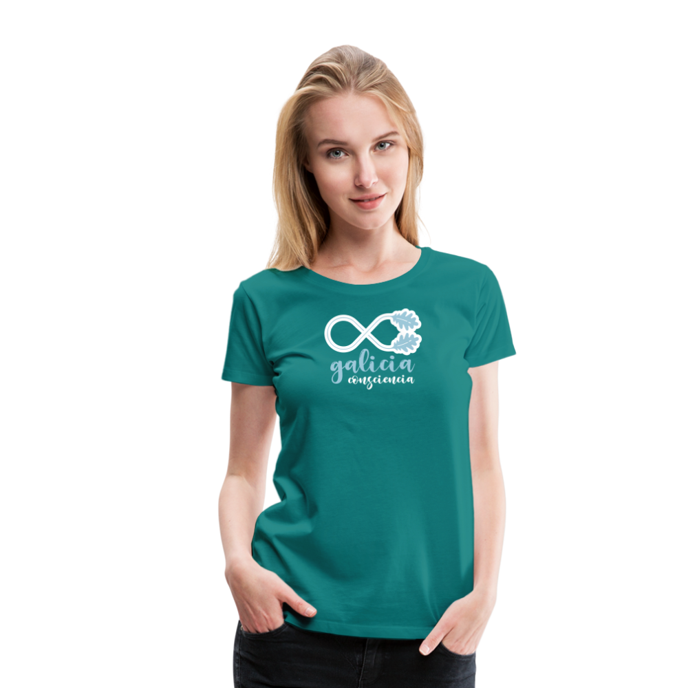 Camiseta Básica 150 Turquesa (Mujer) - Consciencia Galicia SkyBlue&White - diva blue