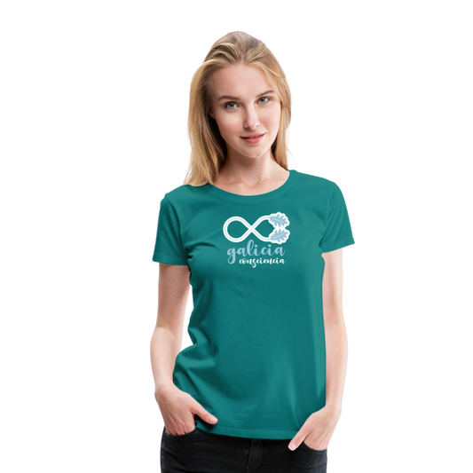 Camiseta Básica 150 Turquesa (Mujer) - Consciencia Galicia SkyBlue&White - diva blue