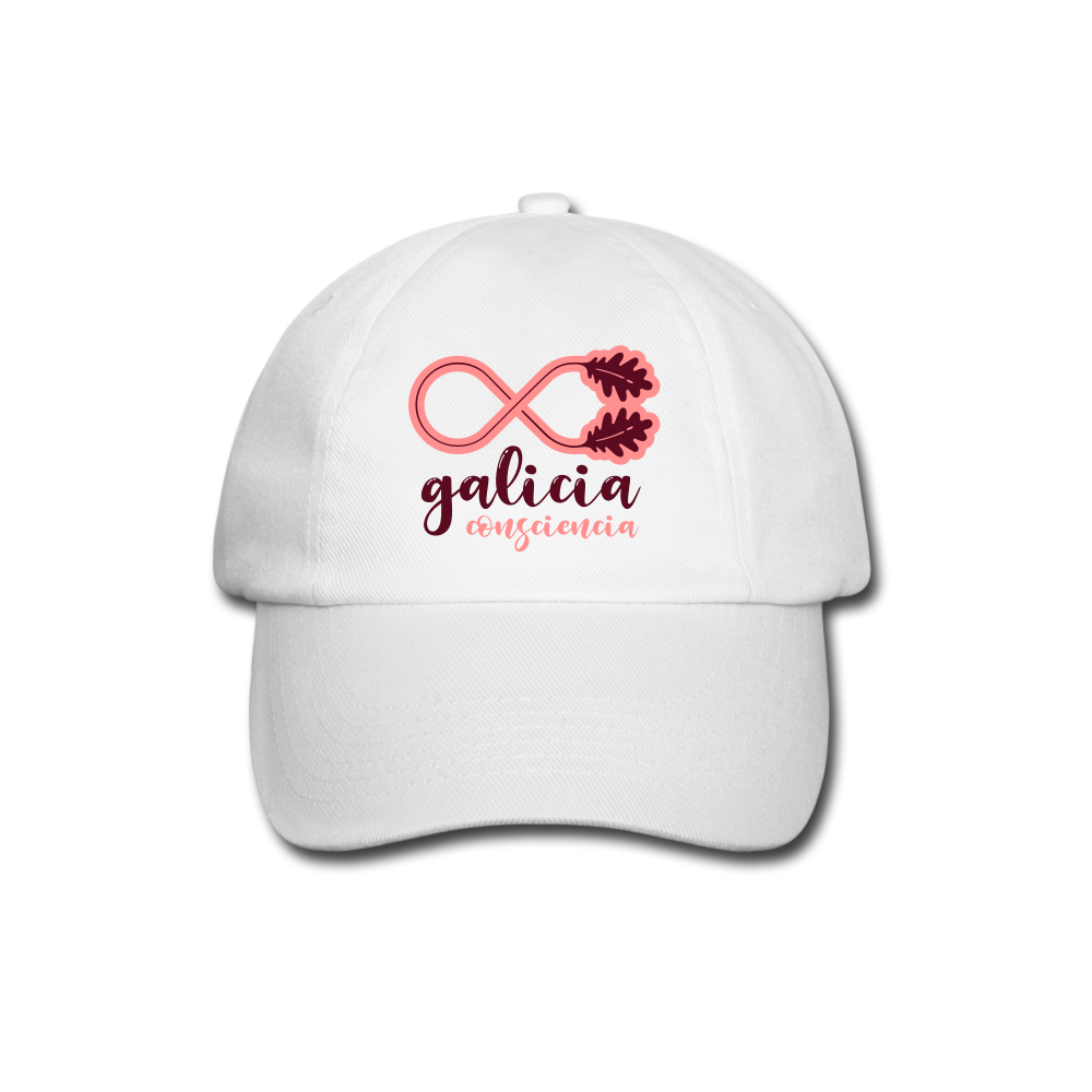 Gorra Béisbol Blanca/Negra/Azul Marino (Unisex) - Consciencia Galicia BurgundyRed&Pink - white/white