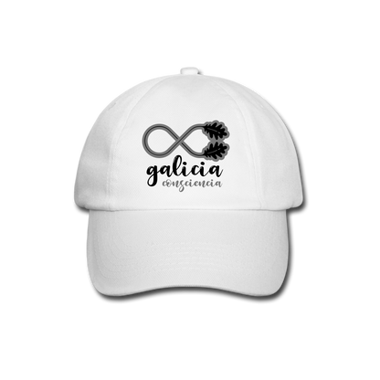 Gorra Béisbol Blanca (Unisex) - Consciencia Galicia Black&Grey - white/white