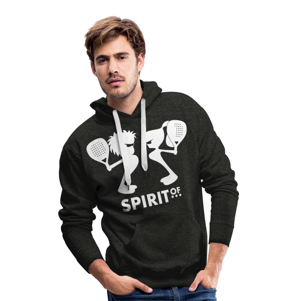 Sudadera Antracita con capucha (Hombre) - Spiritof Padel White Shapes - charcoal grey