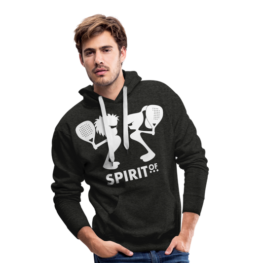 Sudadera Antracita con capucha (Hombre) - Spiritof Padel White Shapes - charcoal grey