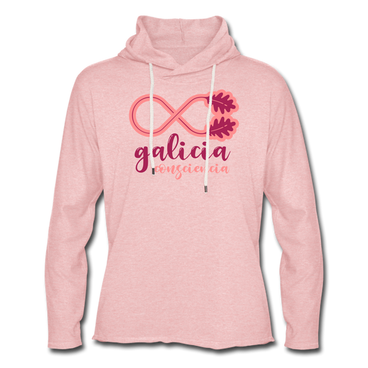 Sudadera Ligera Rosa Cristal con capucha (Mujer) - Consciencia Galicia Magenta&Pink - cream heather pink