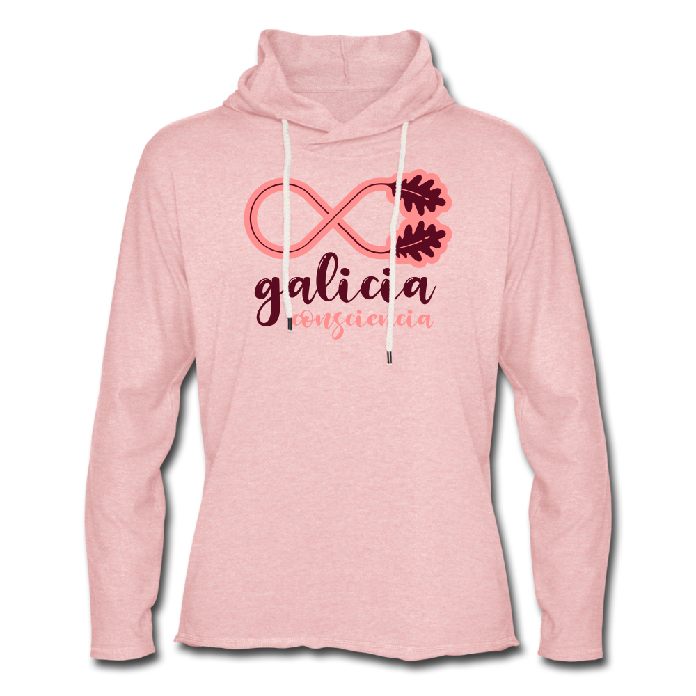 Sudadera Ligera Rosa Crema Jaspeado con capucha (Mujer) - Consciencia Galicia BurgundyRed&Pink - cream heather pink