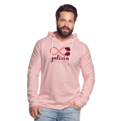 Sudadera Ligera Rosa Crema Jaspeado con capucha (Mujer) - Consciencia Galicia BurgundyRed&Pink - cream heather pink