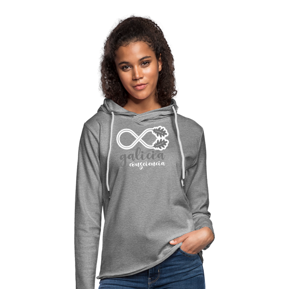 Sudadera Ligera Gris Jaspeado con capucha (Unisex) - Consciencia Galicia Grey&White - heather grey