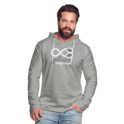 Sudadera Ligera Gris Jaspeado con capucha (Unisex) - Consciencia Galicia Grey&White - heather grey