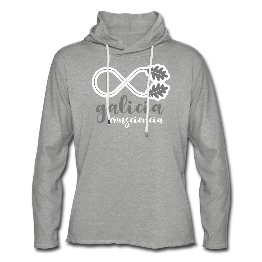 Sudadera Ligera Gris Jaspeado con capucha (Unisex) - Consciencia Galicia Grey&White - heather grey