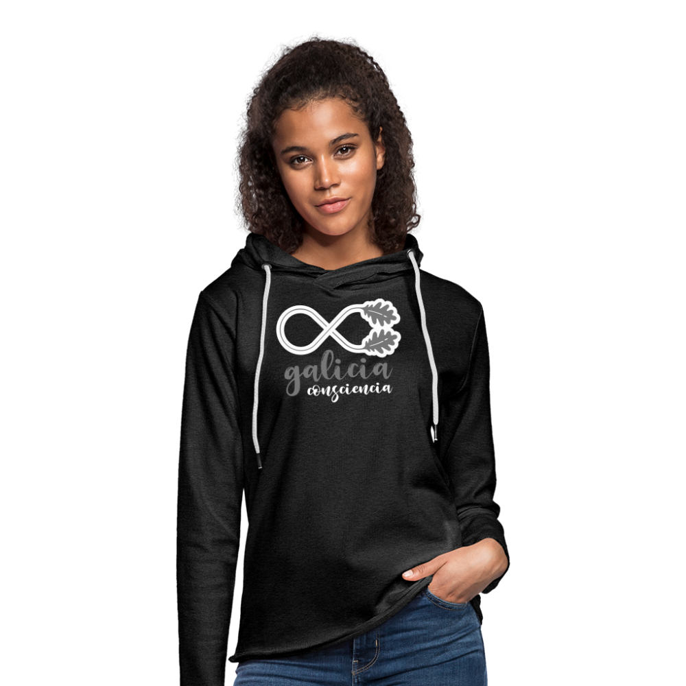 Sudadera Ligera Antracita con capucha (Unisex) - Consciencia Galicia Grey&White - charcoal grey