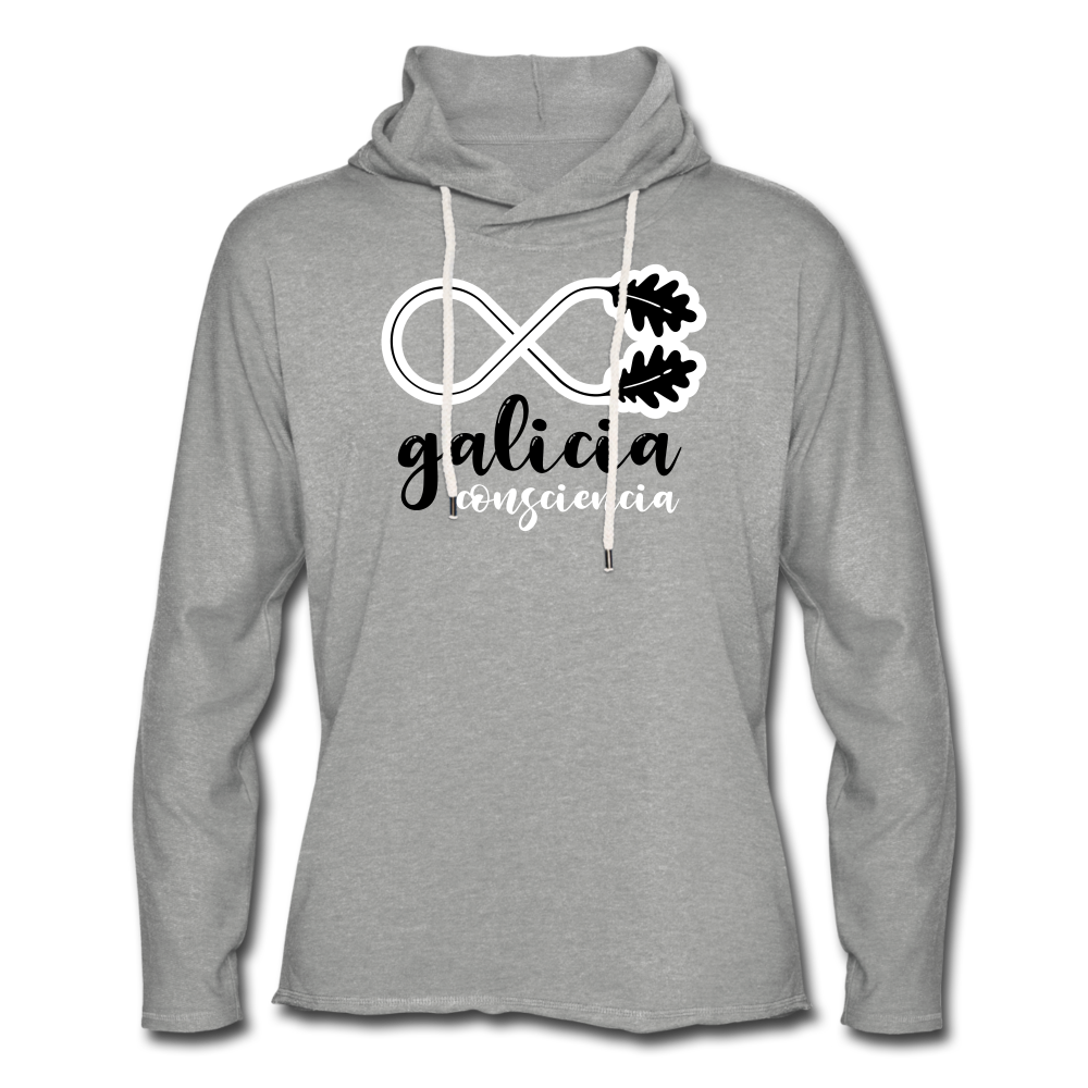 Sudadera Ligera Gris Jaspeado con capucha (Unisex) - Consciencia Galicia Black&White - heather grey