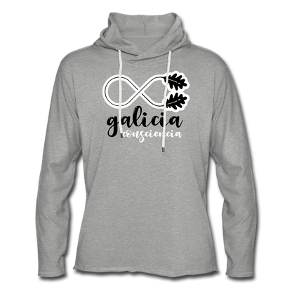 Sudadera Ligera Gris Jaspeado con capucha (Unisex) - Consciencia Galicia Black&White - heather grey