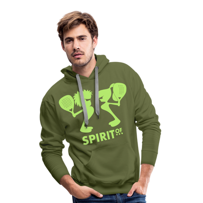 Sudadera Verde con capucha (Hombre) - Spiritof Pádel BrightGreen Shapes - olive green