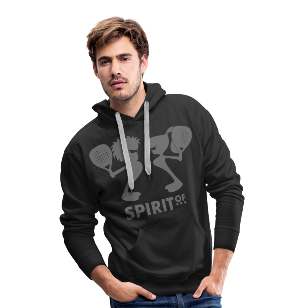 Sudadera Negra con capucha (Hombre) - Spiritof Pádel Grey Shapes - black