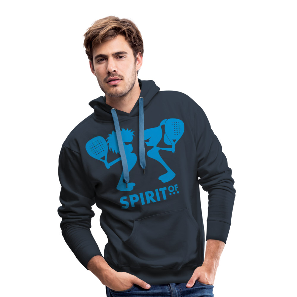 Sudadera Azul Marino con capucha (Hombre) - Spiritof Pádel LightBlue Shapes - navy