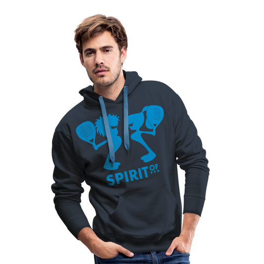 Sudadera Azul Marino con capucha (Hombre) - Spiritof Pádel LightBlue Shapes - navy