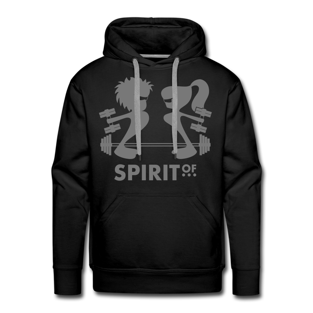 Sudadera Negra con capucha (Hombre) - Spiritof Gym Grey Shapes - black