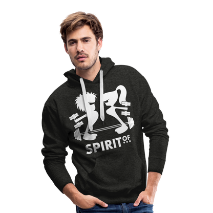Sudadera Antracita con capucha (Hombre) - Spiritof Gym White Shapes - charcoal grey