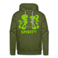 Sudadera Verde con capucha (Hombre) - Spiritof Gym AppleGreen Shapes - olive green