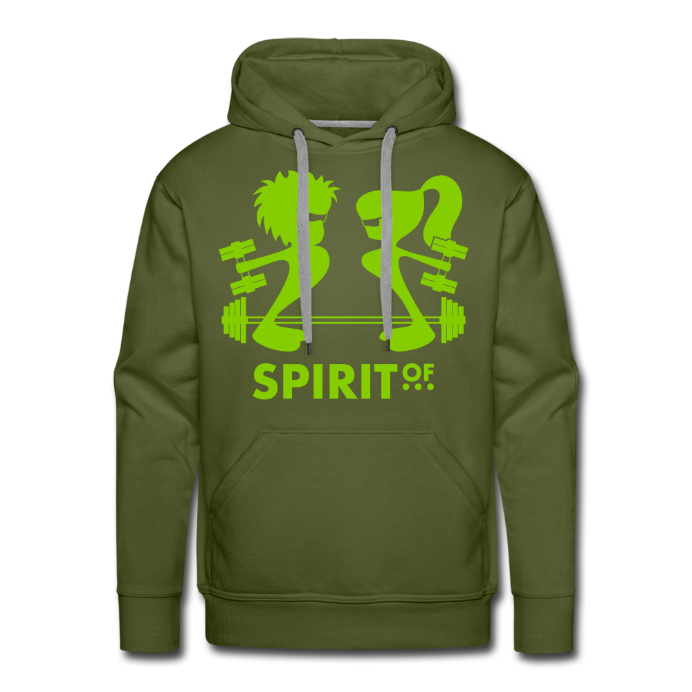 Sudadera Verde con capucha (Hombre) - Spiritof Gym AppleGreen Shapes - olive green