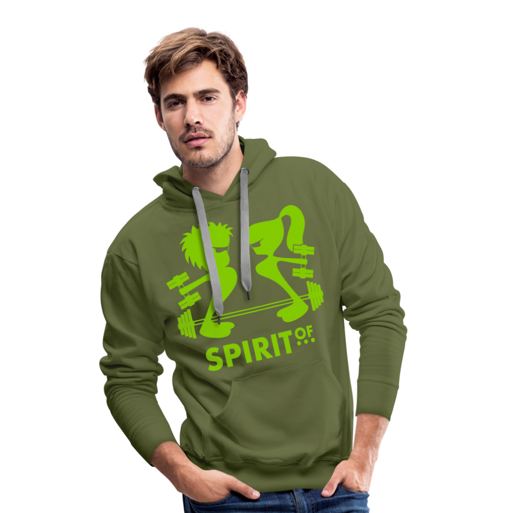 Sudadera Verde con capucha (Hombre) - Spiritof Gym AppleGreen Shapes - olive green