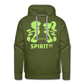 Sudadera Verde con capucha (Hombre) - Spiritof Gym BrightGreen Shapes - olive green