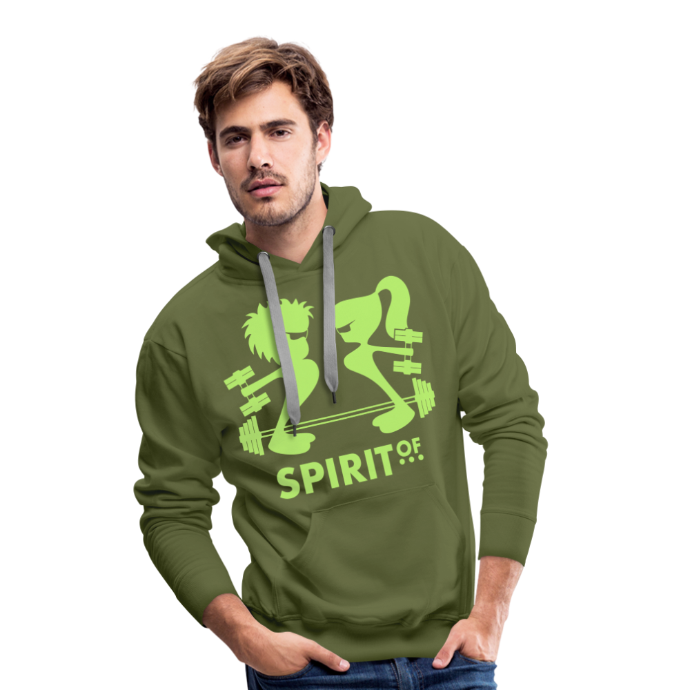 Sudadera Verde con capucha (Hombre) - Spiritof Gym BrightGreen Shapes - olive green