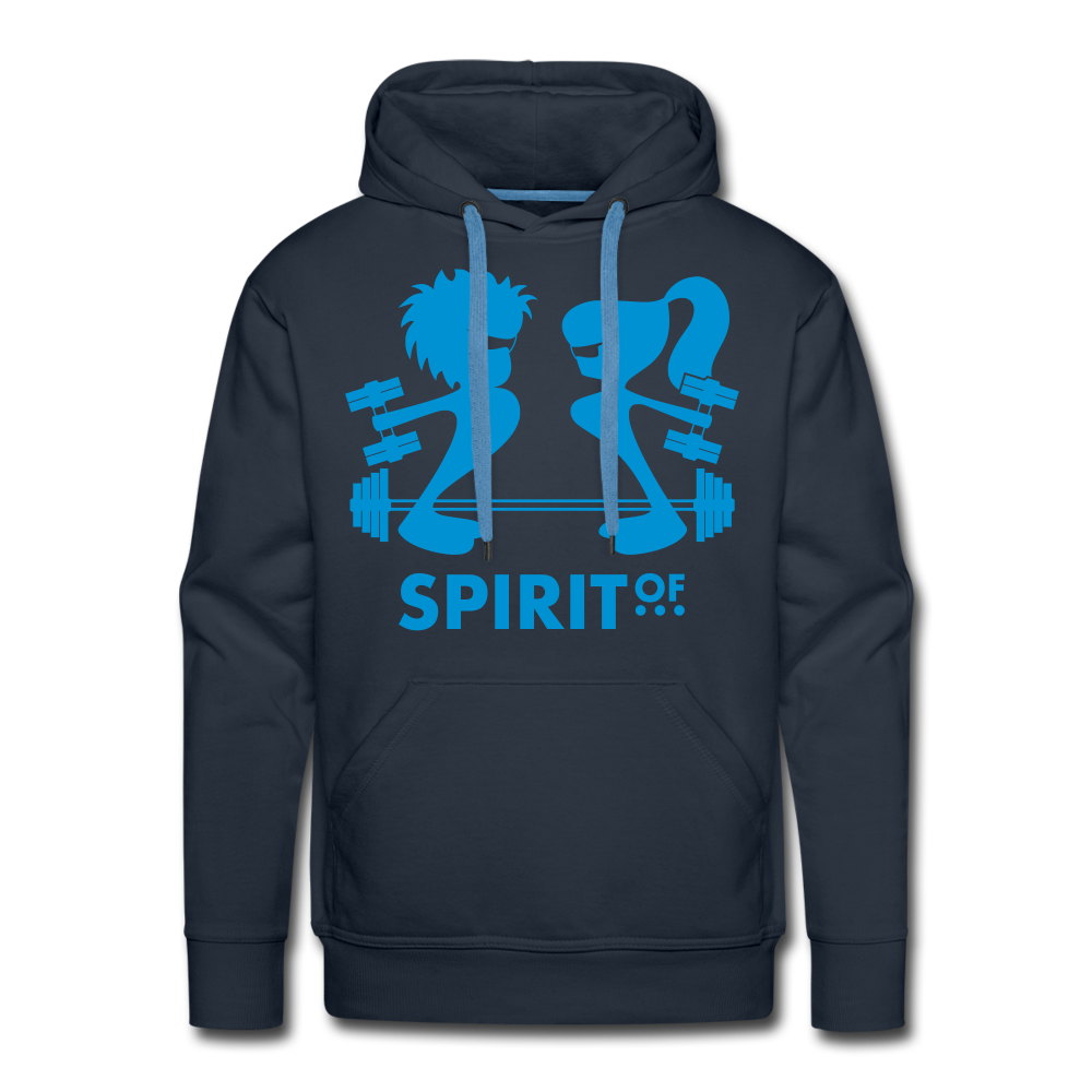 Sudadera Azul Marino con capucha (Hombre) - Spiritof Gym LightBlue Shapes - navy