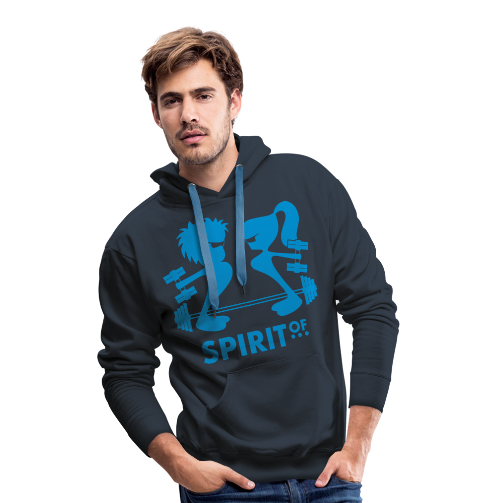Sudadera Azul Marino con capucha (Hombre) - Spiritof Gym LightBlue Shapes - navy