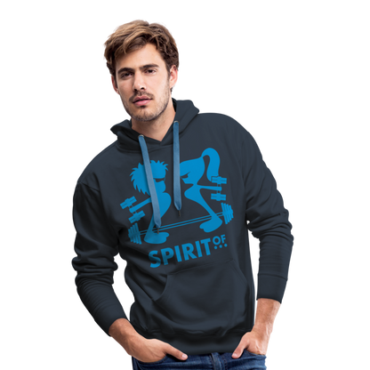 Sudadera Azul Marino con capucha (Hombre) - Spiritof Gym LightBlue Shapes - navy