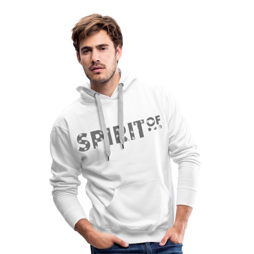 Sudadera Blanca con capucha (Hombre) - Spiritof Animal Grey (FootPrints) - white