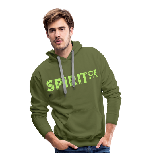 Sudadera Verde con capucha (Hombre) - Spiritof Animal BrightGreen (FootPrints) - olive green
