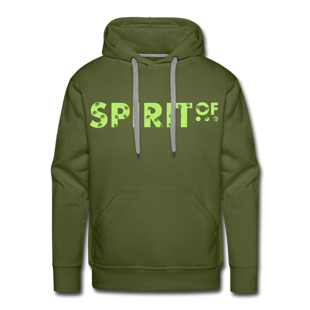 Sudadera Verde con capucha (Hombre) - Spiritof Animal BrightGreen (FootPrints) - olive green