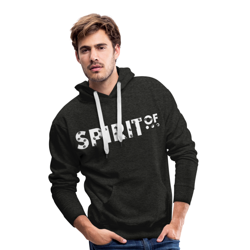 Sudadera Antracita con capucha (Hombre) - Spiritof Animal White (FootPrints) - charcoal grey