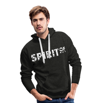 Sudadera Antracita con capucha (Hombre) - Spiritof Animal White (FootPrints) - charcoal grey