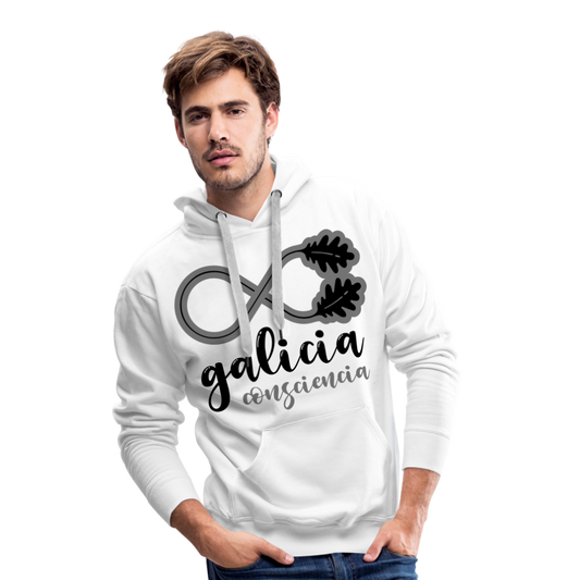 Sudadera Blanca con capucha (Hombre) - Consciencia Galicia Black&Grey - white