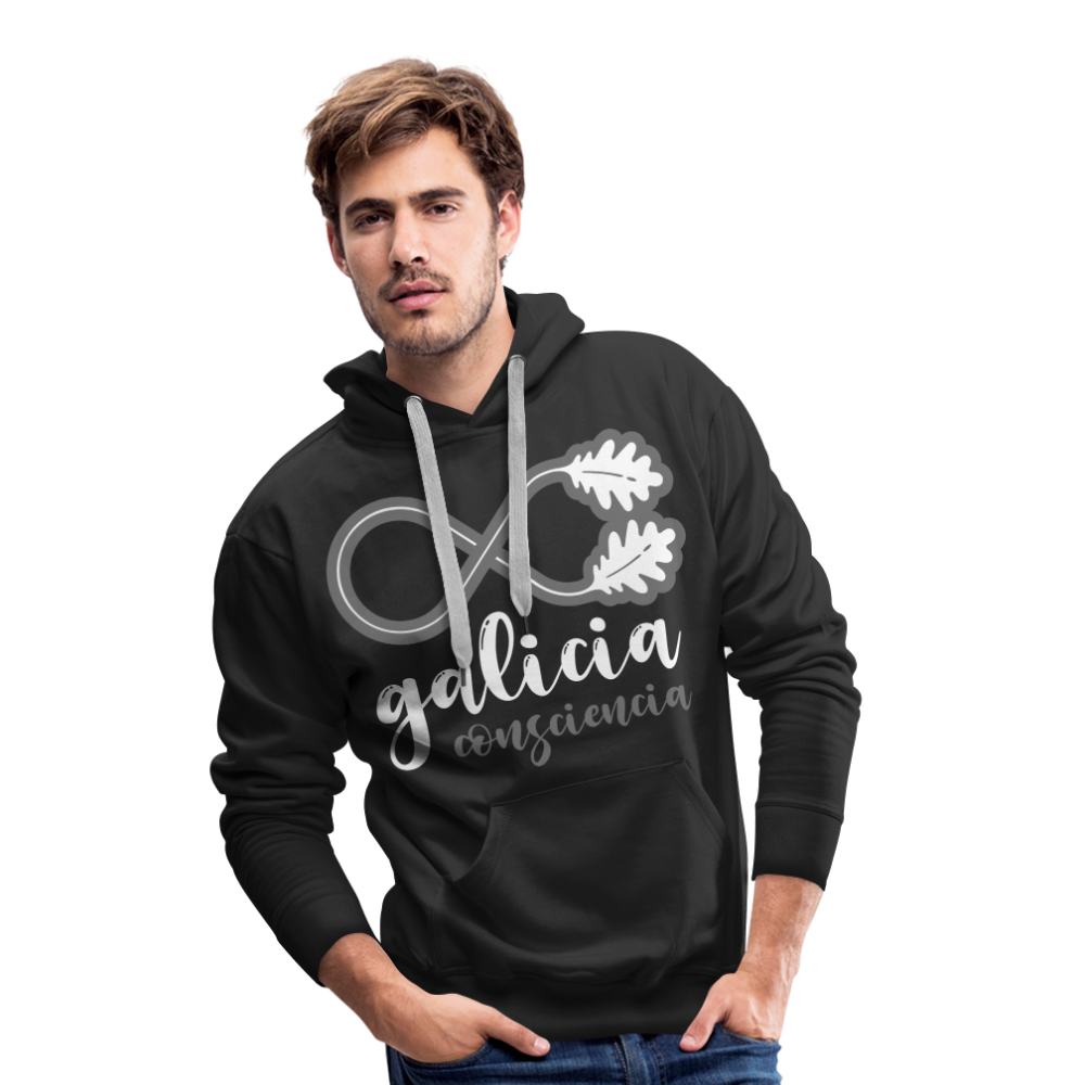 Sudadera Negra con capucha (Hombre) - Consciencia Galicia White&Grey - black
