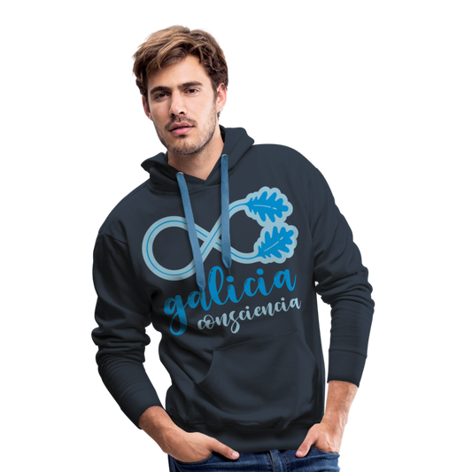 Sudadera Azul Marino con capucha (Hombre) - Consciencia Galicia LightBlue&SkyBlue - navy
