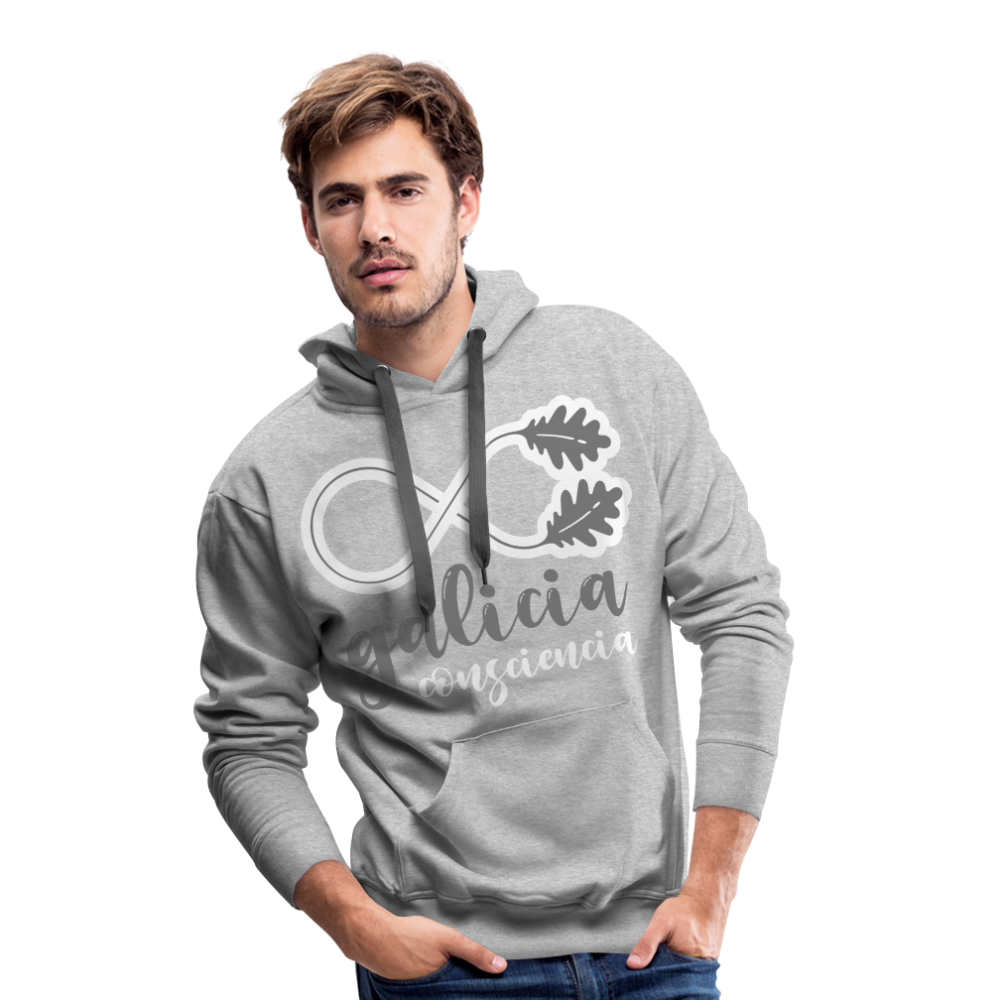 Sudadera Gris con capucha (Hombre) - Consciencia Galicia Grey&WHite - heather grey