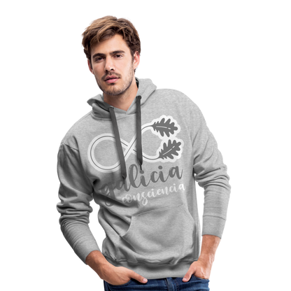 Sudadera Gris con capucha (Hombre) - Consciencia Galicia Grey&WHite - heather grey