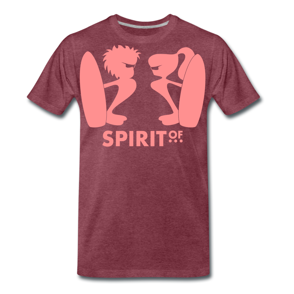 Camiseta Premium 150 Rojo Burdeos Salpicado (Hombre) - Spiritof Surf Pink - heather burgundy