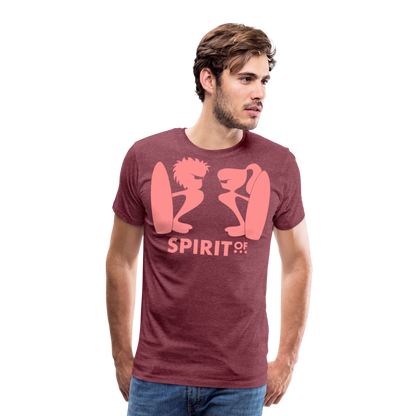Camiseta Premium 150 Rojo Burdeos Salpicado (Hombre) - Spiritof Surf Pink - heather burgundy