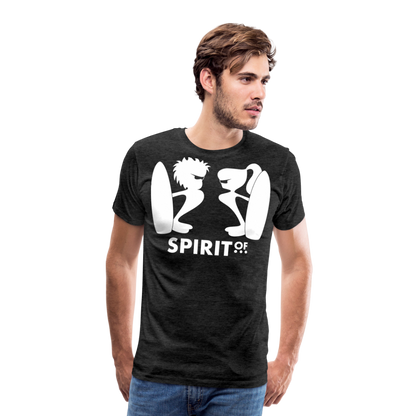 Camiseta Premium 150 Antracita (Hombre) - Spiritof Surf White Shapes - charcoal grey