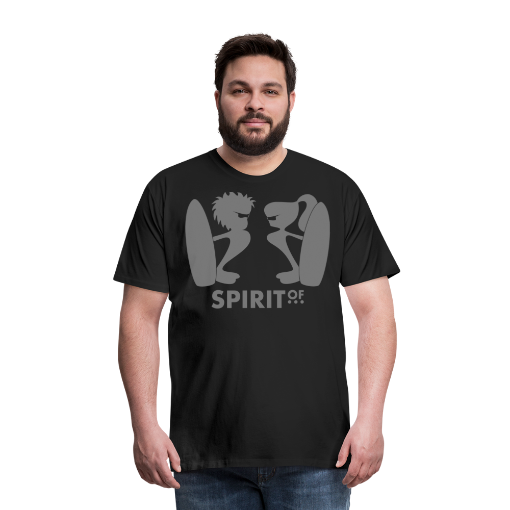 Camiseta Premium 150 Negra (Hombre) - Spiritof Surf Grey Shapes - black