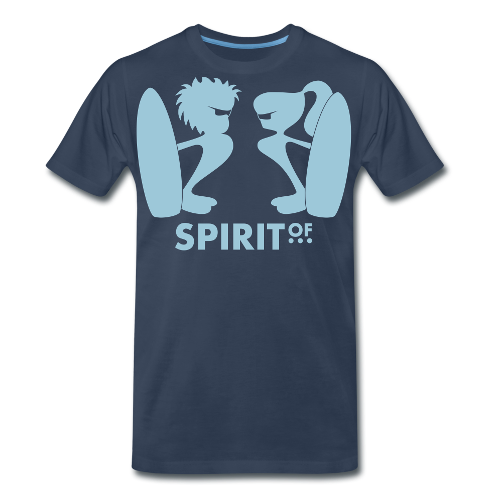 Camiseta Premium 150 Azul Marino (Hombre) - Spiritof Surf SkyBlue Shapes - navy