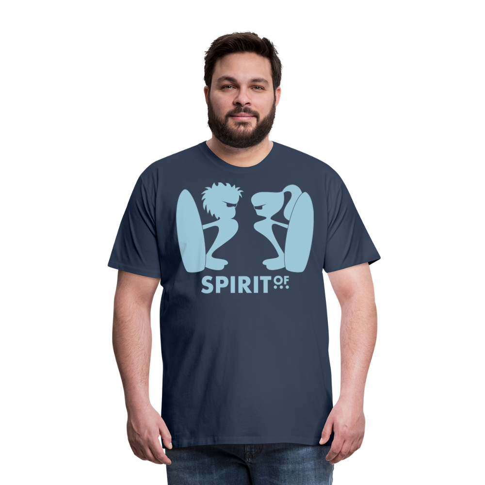 Camiseta Premium 150 Azul Marino (Hombre) - Spiritof Surf SkyBlue Shapes - navy