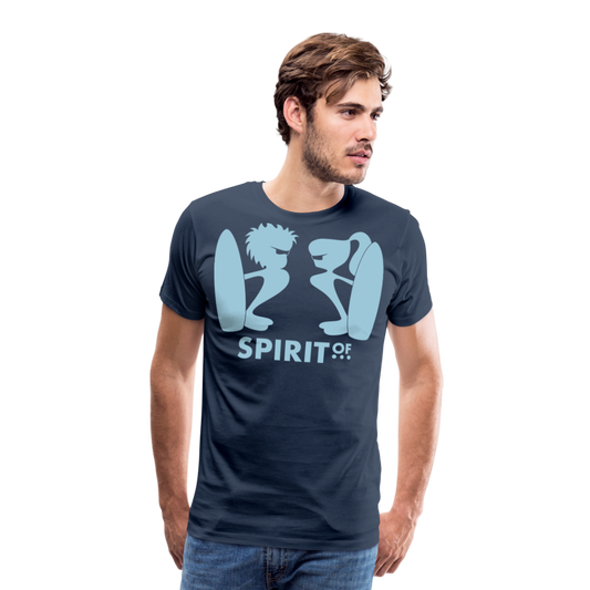 Camiseta Premium 150 Azul Marino (Hombre) - Spiritof Surf SkyBlue Shapes - navy