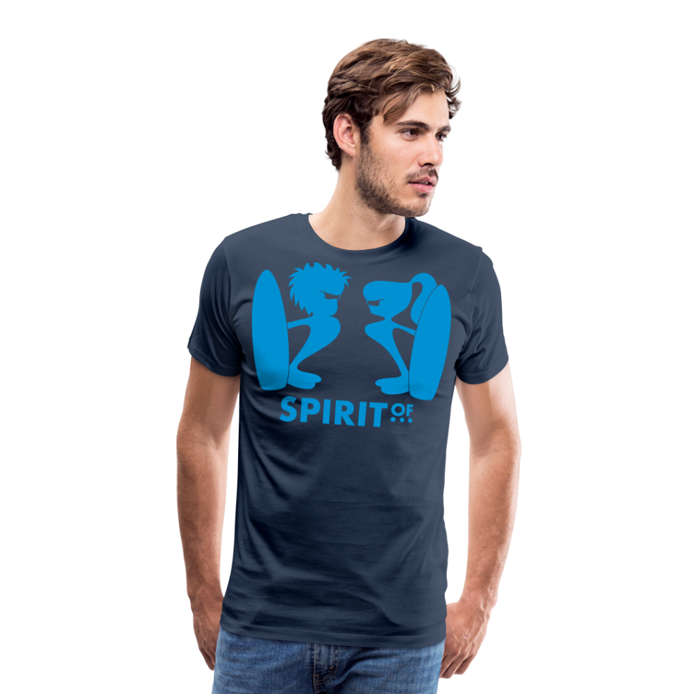 Camiseta Premium 150 Azul Marino (Hombre) - Spiritof Surf LightBlue Shapes - navy