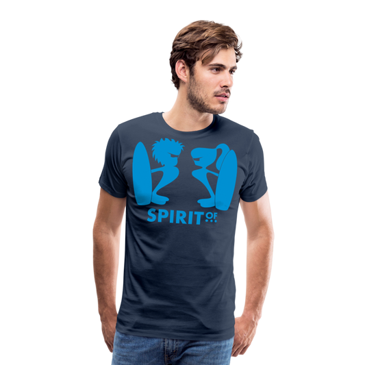 Camiseta Premium 150 Azul Marino (Hombre) - Spiritof Surf LightBlue Shapes - navy